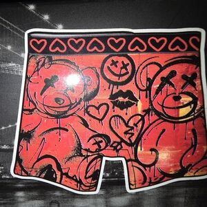 PSD Red and Black Bear Heart Boxer Briefs